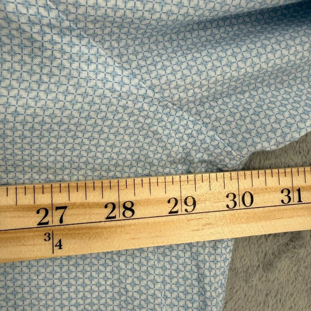 Peter Millar Mens XXL Light Blue‎ Geometric Print Long Sleeve Button Down Shirt